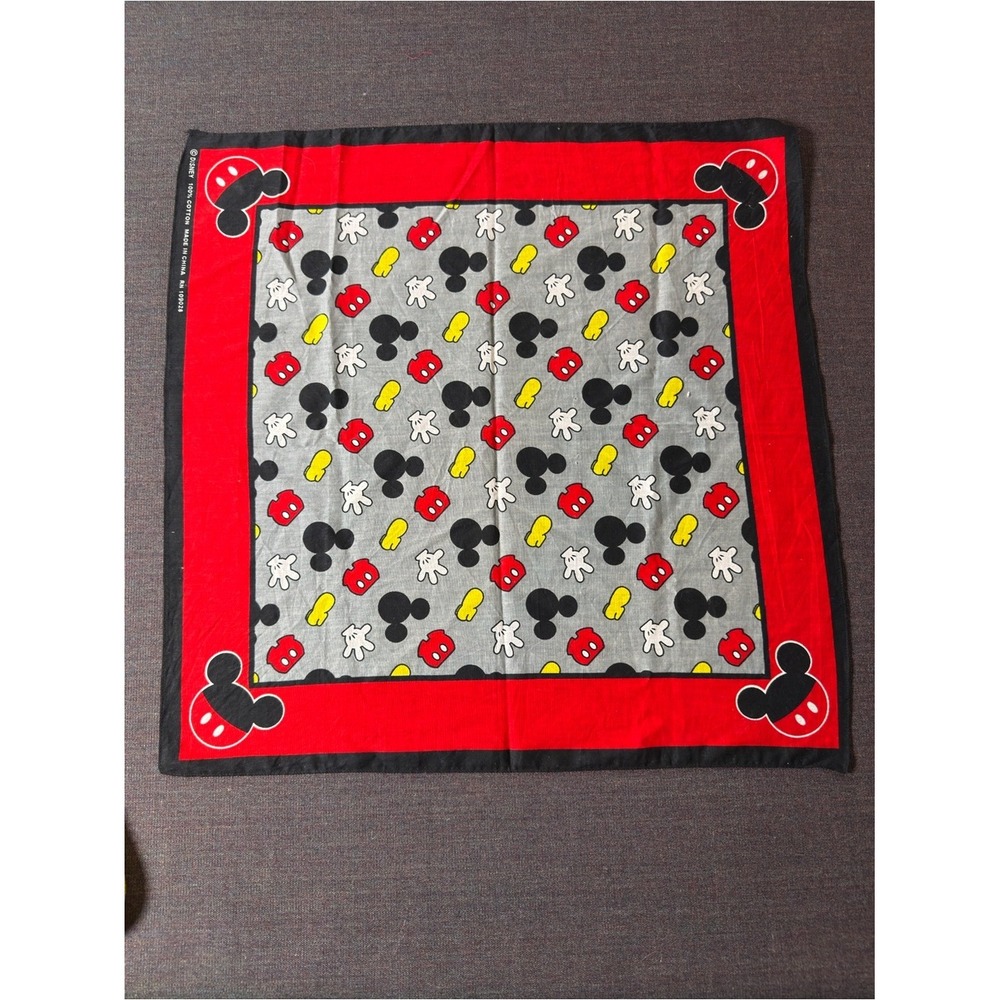 Disney Mickey and Minnie Mouse Cotton Bandana Scarf Set Red Pink 21x21